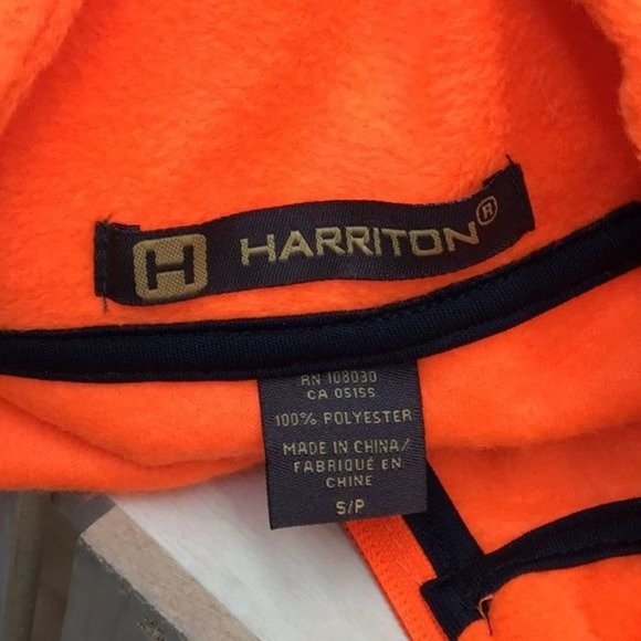 Harriton Vest  S/P Orange   100% Spun Soft Polyester - Picture 4 of 5